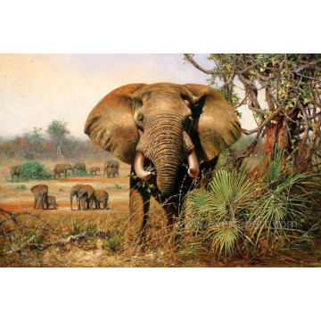 Ручная роспись по слону на холсте